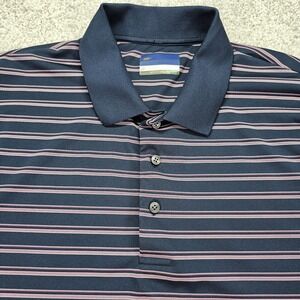Jack Nicklaus‎ StayDri Mens Polo Shirt Navy Blue Red White Stripe Golf Size XL